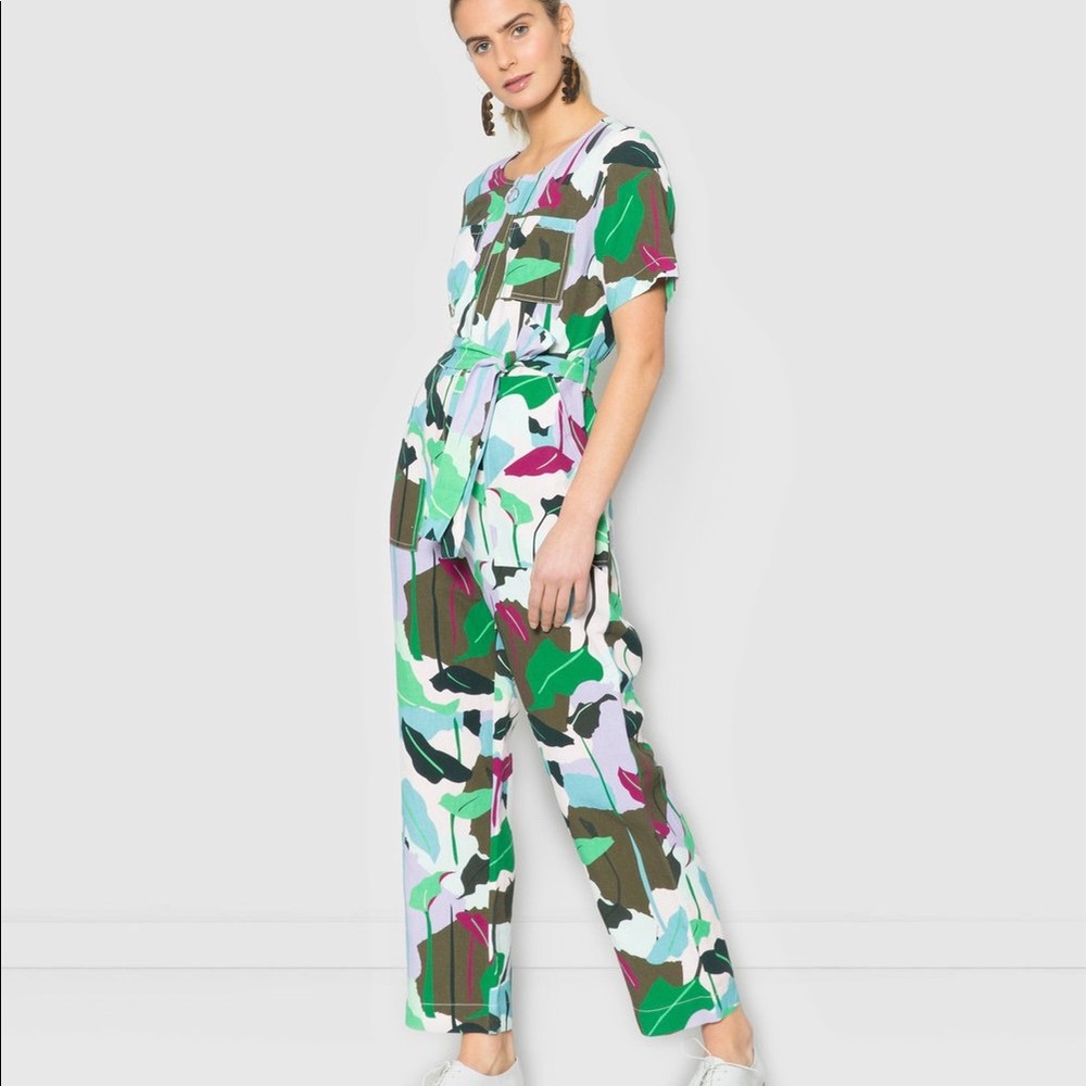 Gorman Leaf print jumpsuit AU8 / US4 philodendron